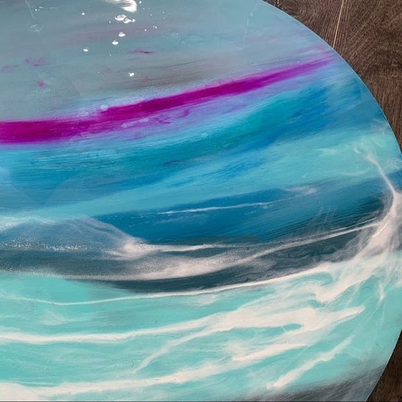 Original modern seascapes abstract art round board - Picture 6 of 9